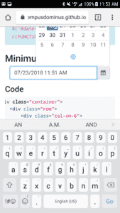 tempus dominus datepicker mobile
