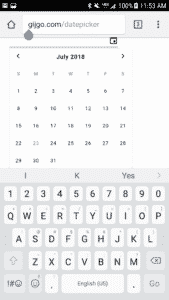 gijgo datepicker mobile view