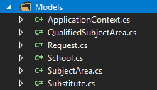 .net core model folder