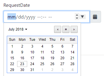 native datepicker in chrome
