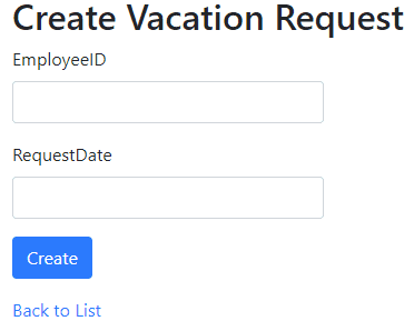 our first form, without a datepicker