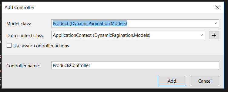 adding the web api controller