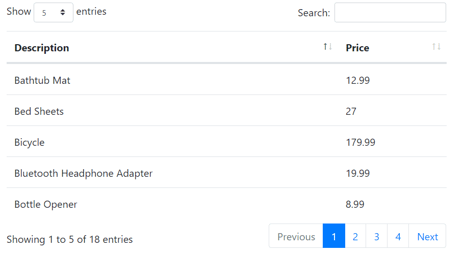 bootstrap dynamic pagination with datatables