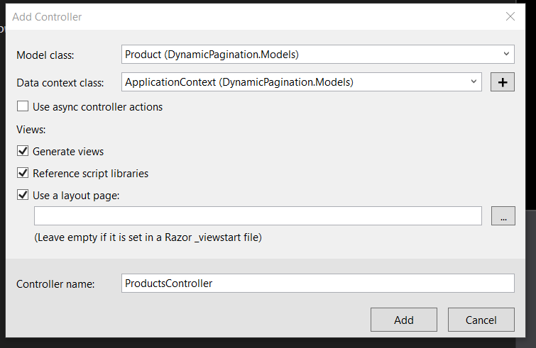 creating a products controller