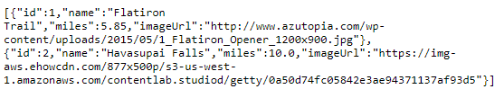 JSON data from our Trail API