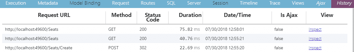 glimpse SQL tab