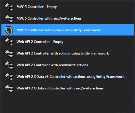 mvc 5 controller options