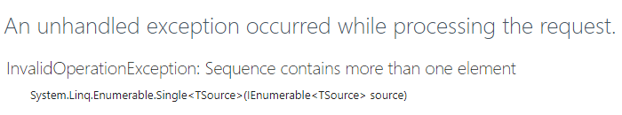 linq single error more than one element