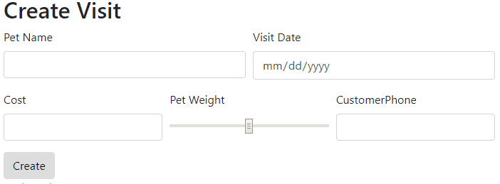 bootstrap form with form-row css class