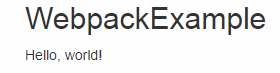 react webpack hello world example