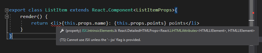 --jsx flag error message